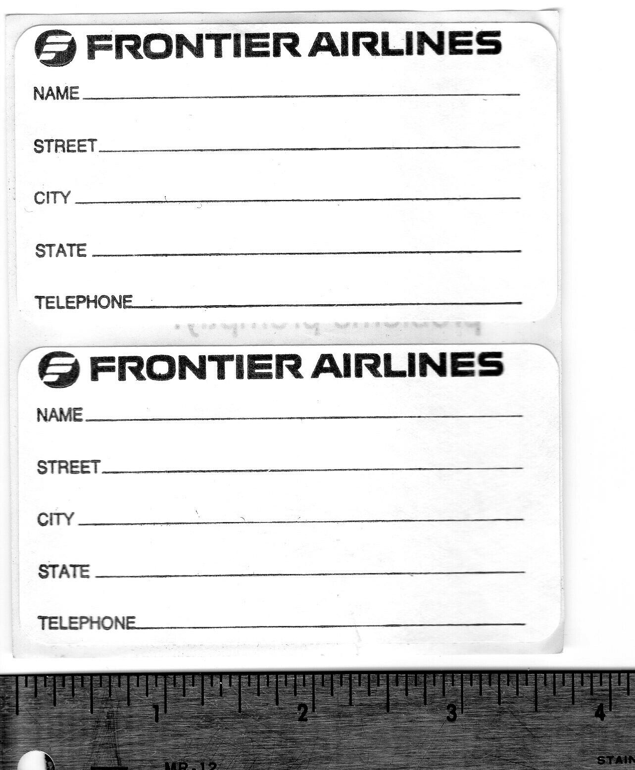 FRONTIER AIRLINES 1978 LUGGAGE STICKERS